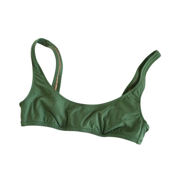 J.Crew Heritage Green Scoopneck Bikini Top Women’s Swimwear Size Small NWT - Picture 1 of 7